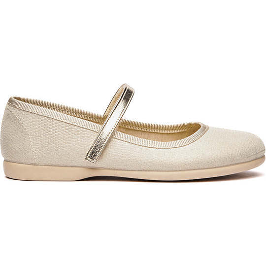 Classic Textured Mary Janes, Shimmer Gold