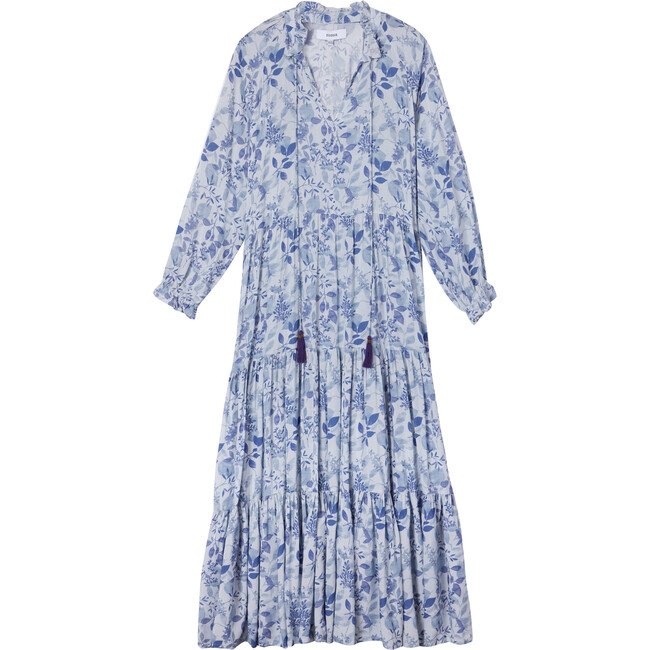 Women's Sienna Maxi, Indigo Flowers