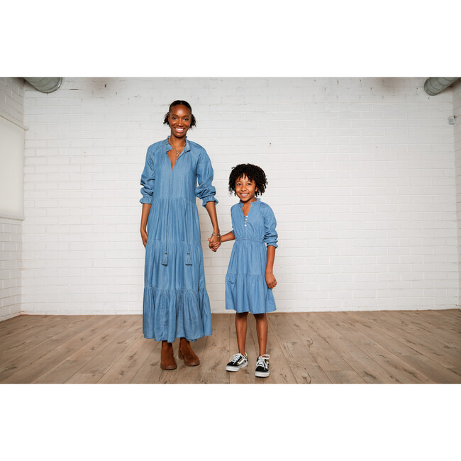 Girls Sienna Dress, Chambray - Dresses - 3