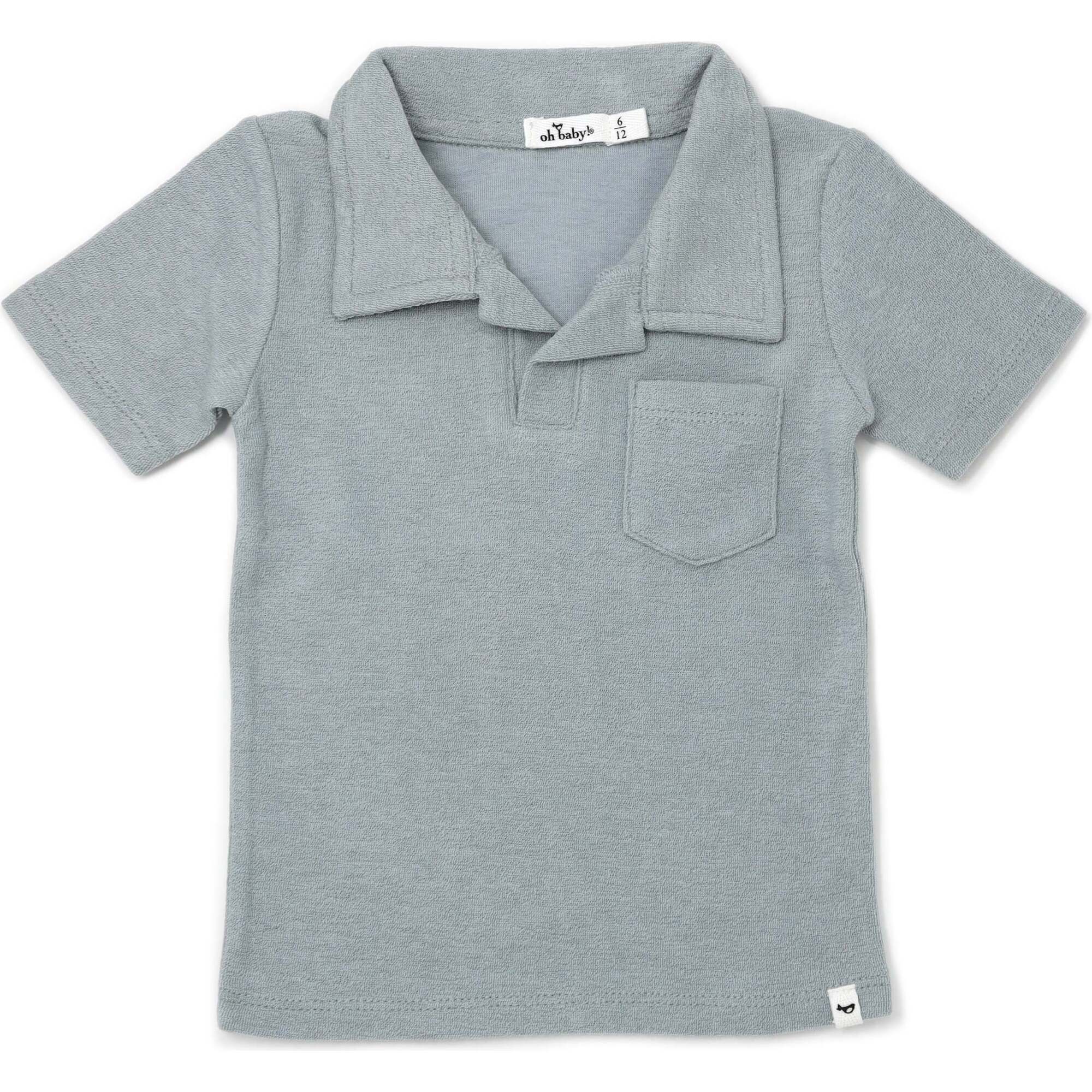 Terry Polo Shirt, Mist - Polo Shirts - 1