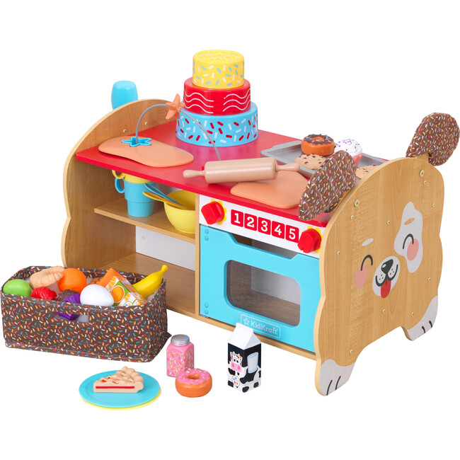 Foody Friends: Deluxe Baking Fun Puppy Wooden Toddler Activity Center with 42 Accessories - Woodens - 1