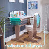 Grow Together™ Pocket Adjustable Desk with Hutch and Chair – Gray Ash - Desks - 3