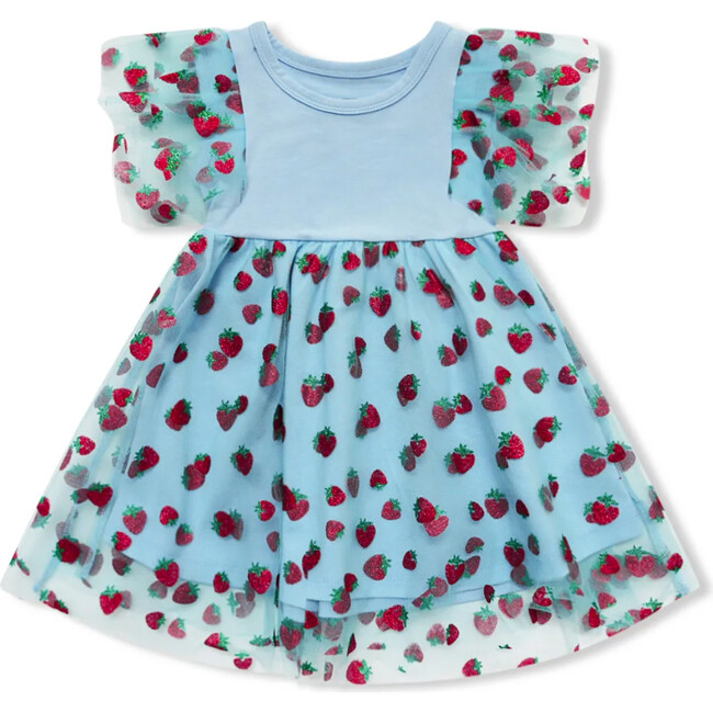 Strawberry Sweet Toddler Twirl Dress, Blue