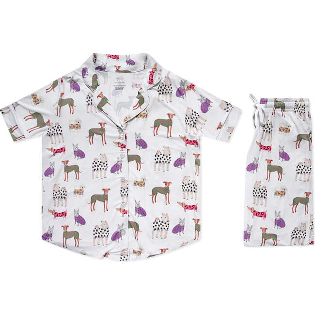 Paw-Fect Puppy Women's Two-Piece Bamboo Pajama Set, White