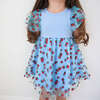 Strawberry Sweet Toddler Twirl Dress, Blue - Dresses - 4