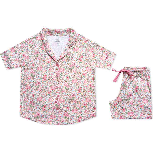 Jardin De Fleurs Women's Two-Piece Bamboo Pajama Set, Pink