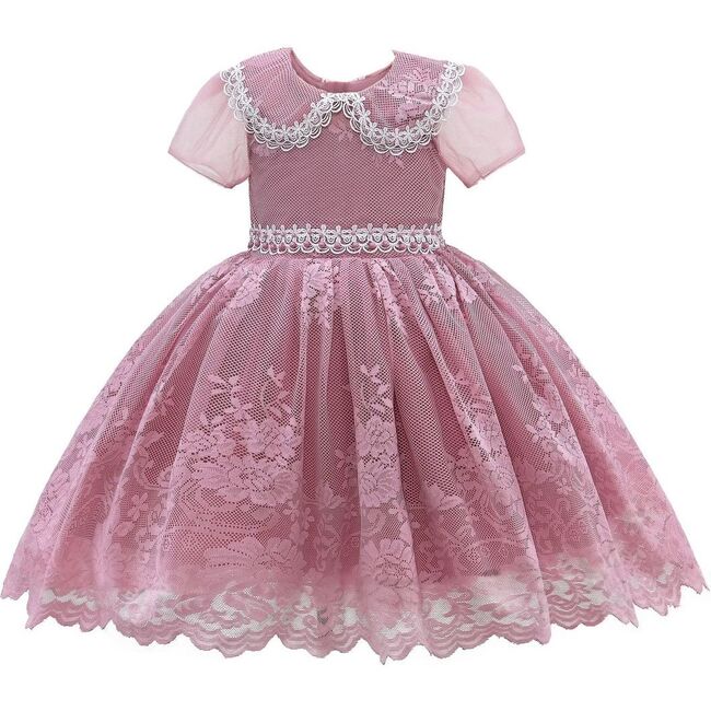 Rose Dolly Embroidered Dress, Pink