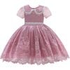 Rose Dolly Embroidered Dress, Pink - Dresses - 1 - thumbnail