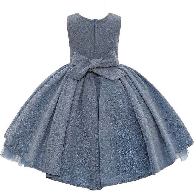 Sarita Glitter Double Bow Dress, Blue - Dresses - 2