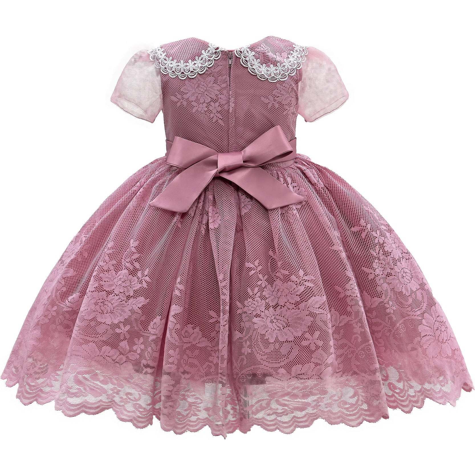 Rose Dolly Embroidered Dress, Pink - Tulleen Dresses