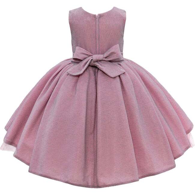 Sarita Glitter Double Bow Dress, Pink - Dresses - 2