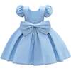 Juliana Puff Shoulder Bow Dress, Blue - Dresses - 2