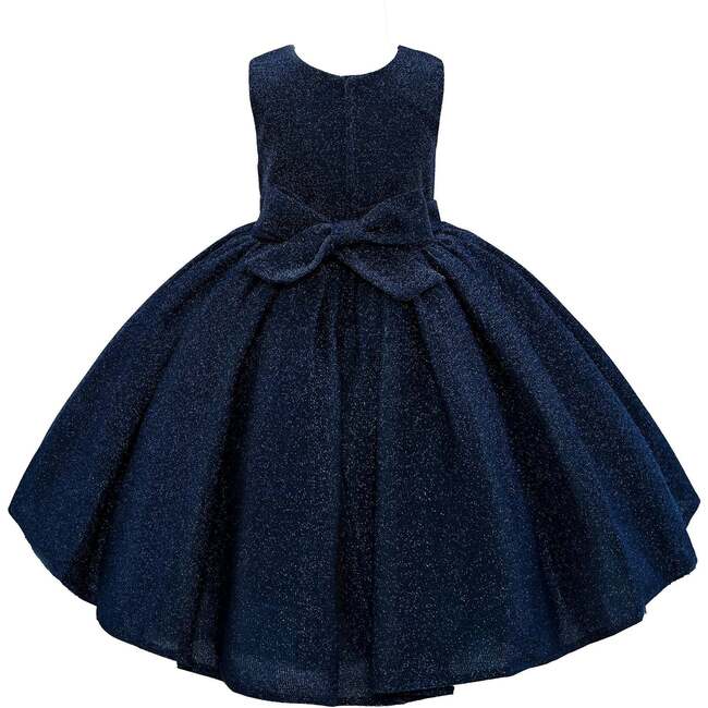 Sarita Sapphire Glitter Double Bow Dress, Navy - Dresses - 2
