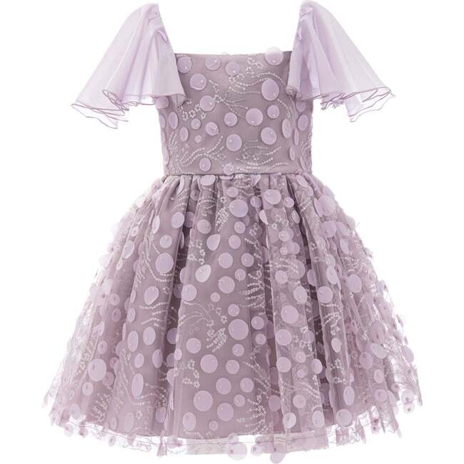 Jolene Polka Dot Applique Dress, Lavender