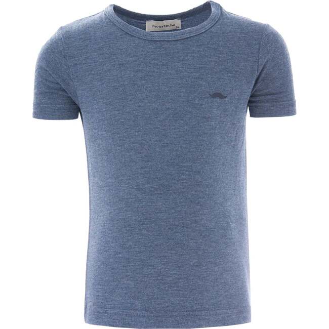 Melange Solid Cotton T-Shirt, Blue