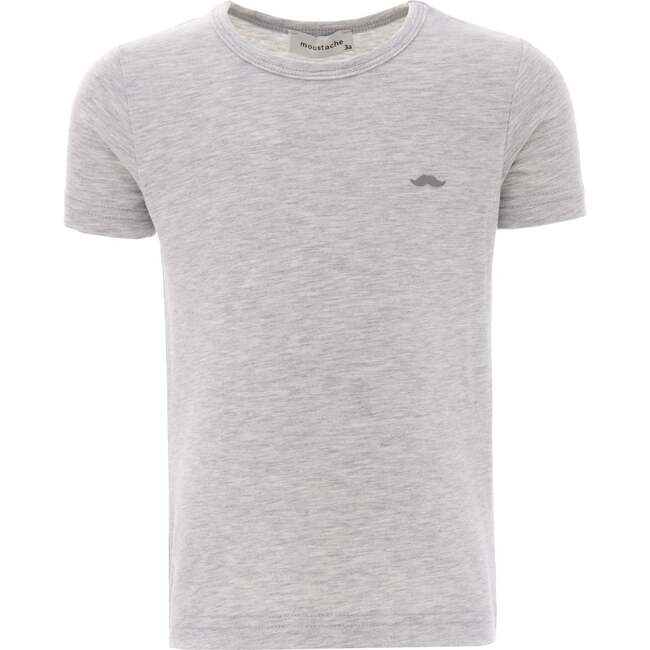 Melange Solid Cotton T-Shirt, Grey