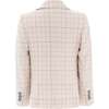 Plaid Print Blazer, Beige - Blazers & Sport Coats - 3