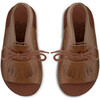 Agnes Burnished Leather Kilted Sandal, Tan - Sandals - 1 - thumbnail