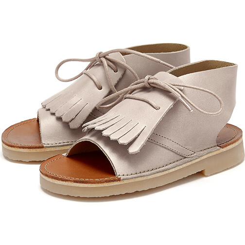 Agnes Leather Kilted Boot Sandal, Mink - Sandals - 3
