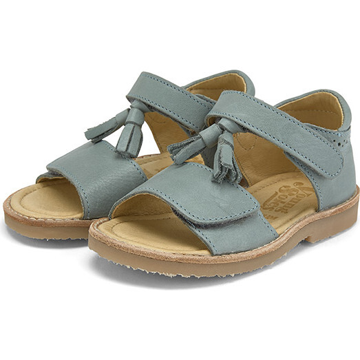 Flo Leather Velcro Tassel Sandal, Smokey Sage - Sandals - 3