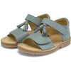 Flo Leather Velcro Tassel Sandal, Smokey Sage - Sandals - 3