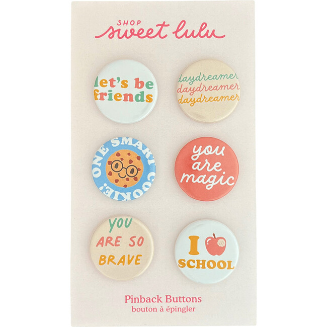 Back to School Pinback Buttons Set