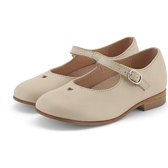 Maggie Leather Velcro Mary Jane Shoe, Vanilla - Mary Janes - 3