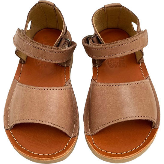 Mavis Leather Velcro Sandal, Hazel