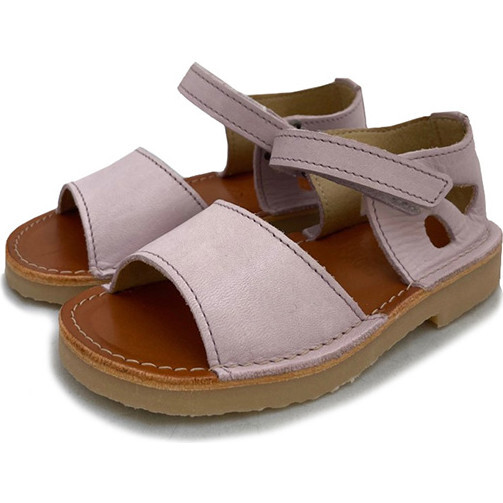 Mavis Leather Velcro Sandal, Soft Lilac - Sandals - 3