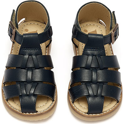 Noah Leather Fisherman Sandal, Navy - Sandals - 1