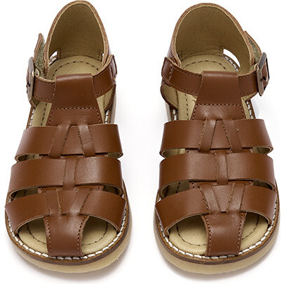 Noah Leather Fisherman Sandal, Chestnut Brown - Sandals - 1