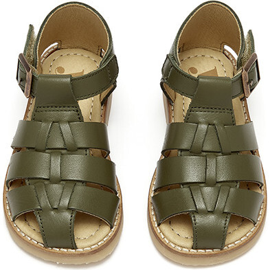 Noah Leather Fisherman Sandal, Olive - Sandals - 1