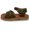 Pearl Leather Sandal, Olive - Sandals - 1 - thumbnail