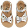 Pearl Synthetic Vegan Leather Sandal, Silver - Sandals - 1 - thumbnail