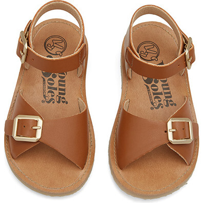 Sonny Synthetic Vegan Leather Sandal, Chestnut Brown - Sandals - 1