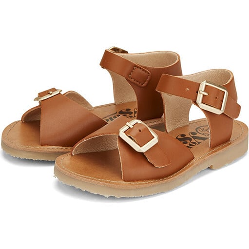 Sonny Synthetic Vegan Leather Sandal, Chestnut Brown - Sandals - 3