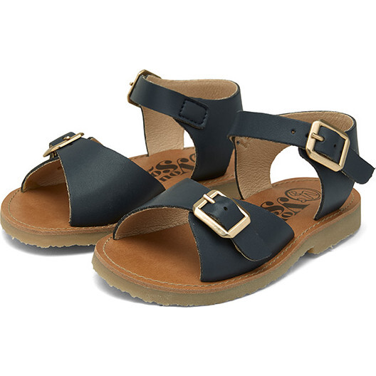 Sonny Synthetic Vegan Leather Sandal, Navy - Sandals - 3