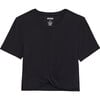 Women's Daisy Jersey Tee, Black - Shirts - 1 - thumbnail