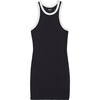 Women's Kiki Rib Dress, Black/White - Dresses - 1 - thumbnail