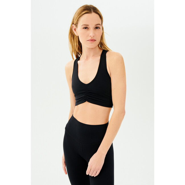 Women's Airweight Bra With Ruching, Black - Shirts - 2