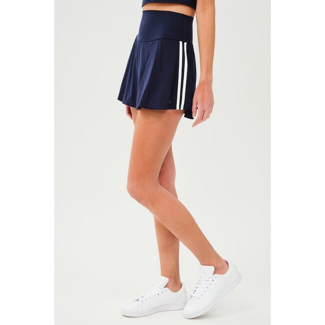 Women's Airweight High Waist Skort, Indigo/White - Skirts - 3