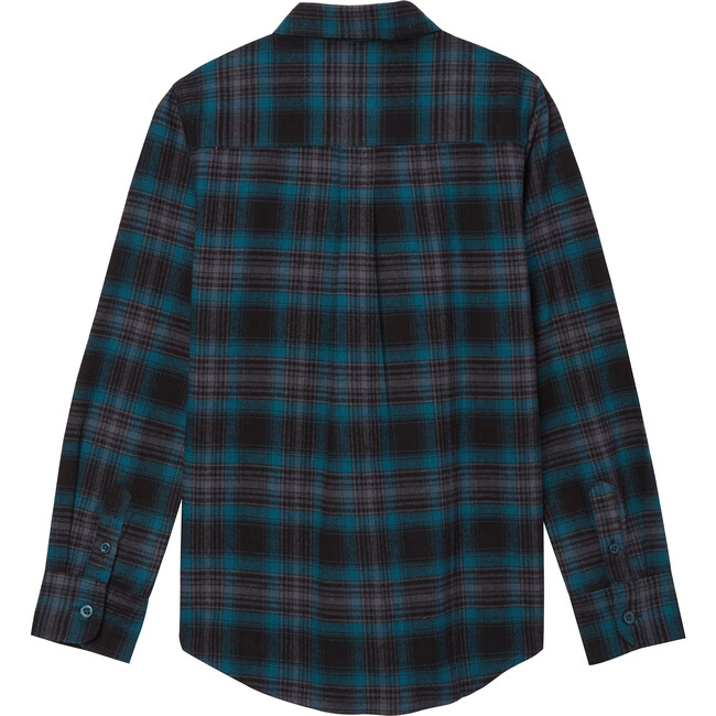 Teal Plaid Flannel Storm Blue - Button Downs - 2
