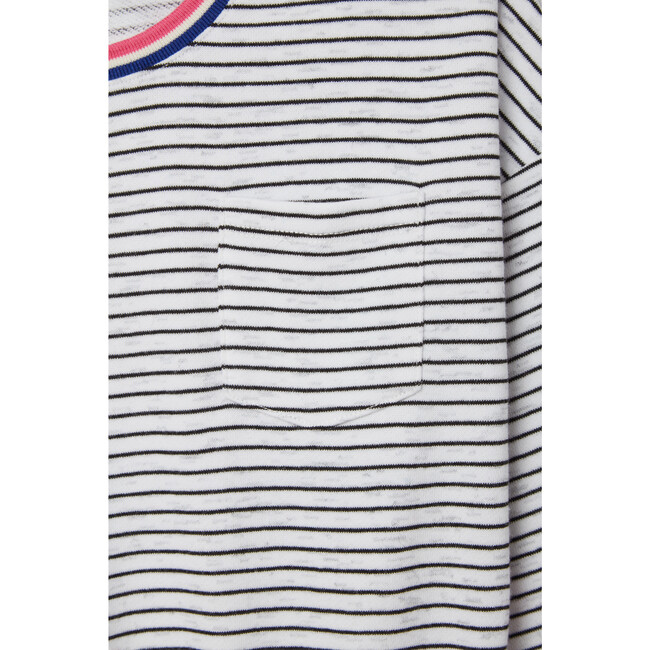 Stripe Tipped Dress Black Stipe