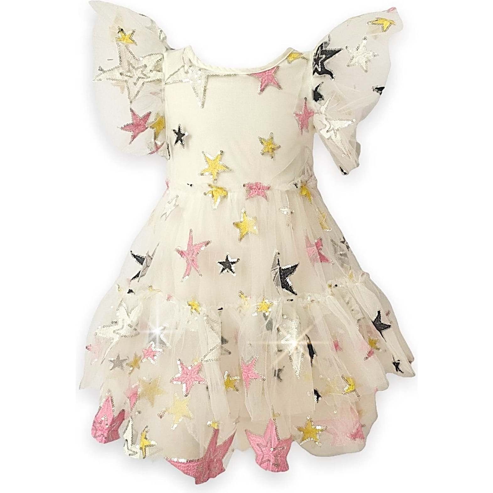 Super Star Party Tulle Skirt Dress, White - Dresses - 1