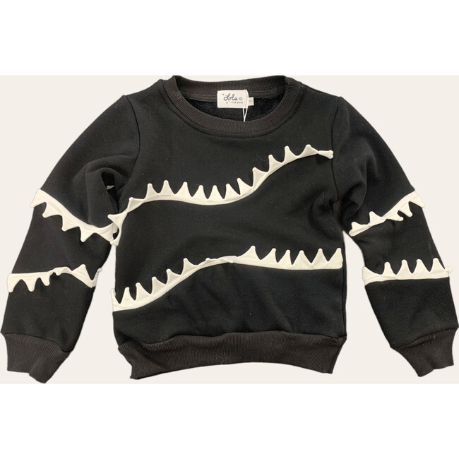 Shark Bite Sweatshirt And Pant Jogger Set, Black