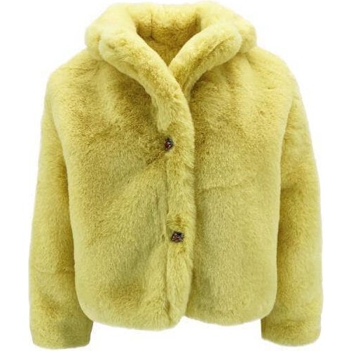 Little Miss Sunshine Faux Fur Jacket, Yellow