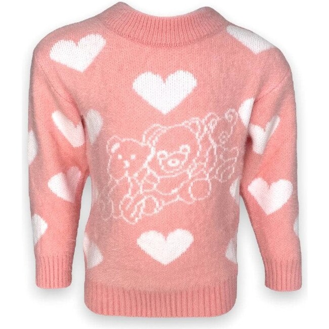 I Love Teddy Bears Knit Sweater, Pink