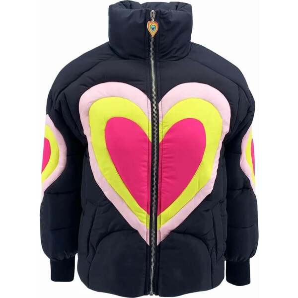 Electric Hearts Puffer Jacket, Black Lola + The Boys Outerwear