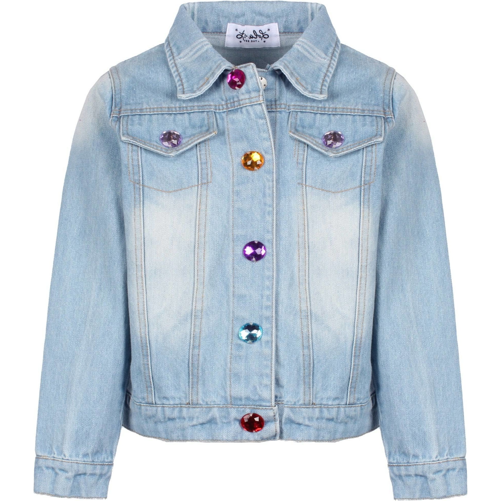 Crystal Rain Denim Jacket, Blue - Jackets - 1