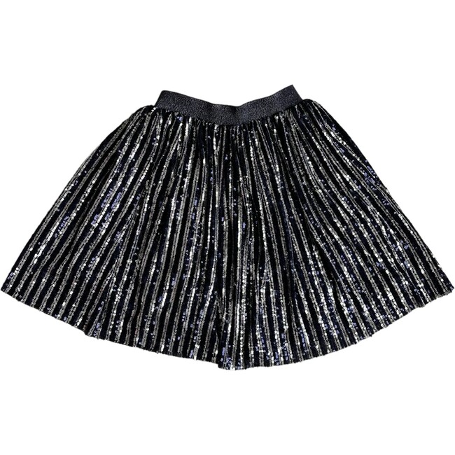 Candy Cane Sequin Striped Skirt, Navy